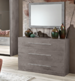 City – Complete Italian 6 Piece Bedroom Set – High Gloss Grey Marble - Image 4
