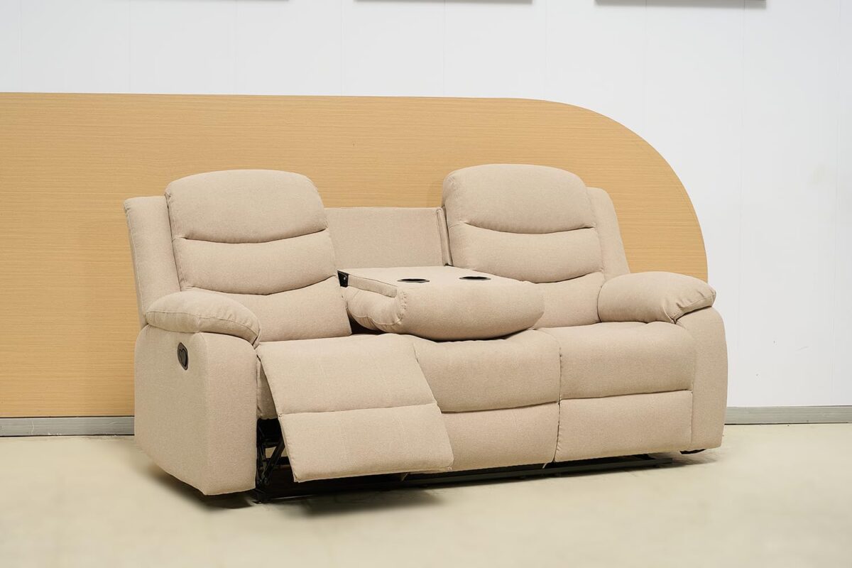 Fabric Manual Recliner Sofa - Image 1