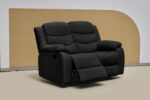 Fabric Manual Recliner Sofa Black - Image 3